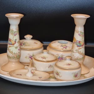 RARE! Antique Crown Ducal Ware Dressing Table set 1920's