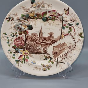 WAA William Alsager Adderley ANGLAIS Polykrom Stratford/Shakespeares hus 25 cm tallrik