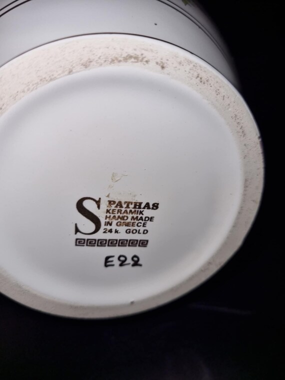 ヴィンテージ スパサス セラミック製 大型花瓶。24カラットゴールド