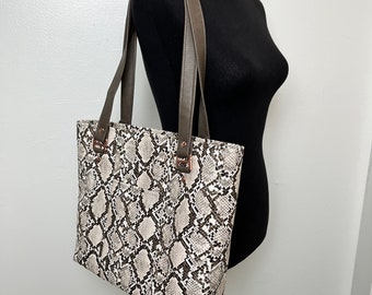 Faux snake tote bag