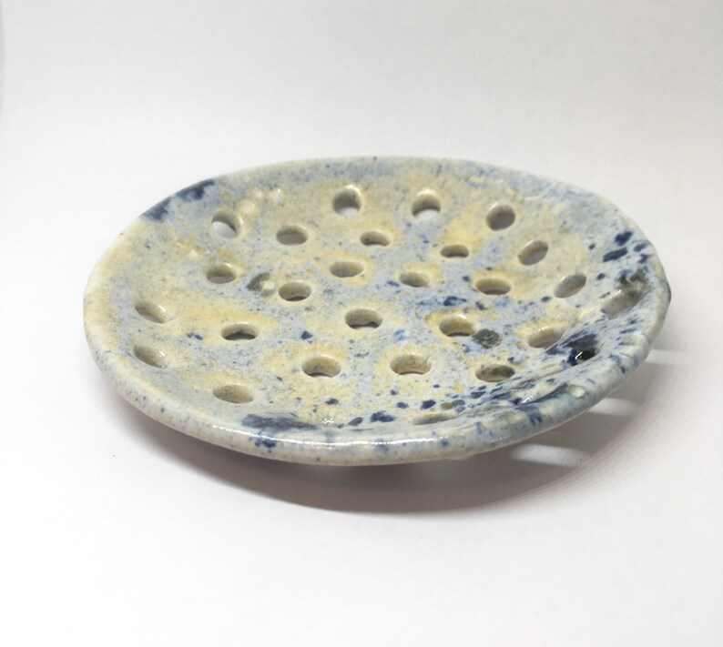 galaxy ring holder small dish with holes galaxy ring dish ring dish sieve ceramic strainer Ceramic ring dish handmade clay small dish