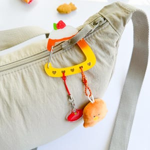 Flan Pudding Acrylic Carabiner Trinket Keychain Holder