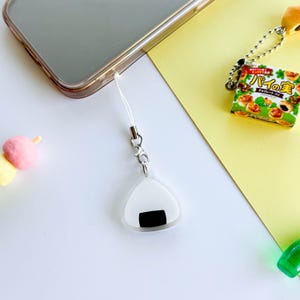 Onigiri Acrylic Phone/Bag Charm Keychain with Double Sided Epoxy