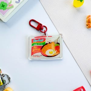 Mie goreng Ramen Noodles Double-sided Acrylic Keychain with Epoxy