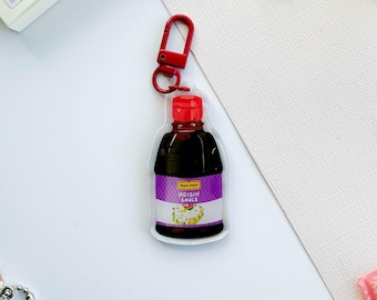 Hoisin Sauce Double-sided Acrylic Keychain with Epoxy
