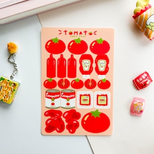 Tomato Matte Waterproof Deco Sticker Sheet