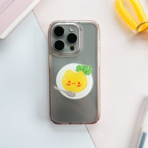 Cute Cat Omurice Acrylic Phone Grip with Epoxy, Griptok, Phone Holder