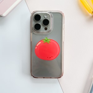 Cute Tomato Acrylic Phone Grip with Epoxy, Griptok, Phone Holder