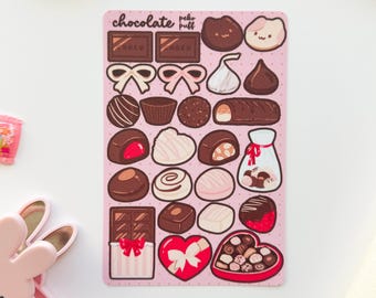 Chocolate Glittery Matte Waterproof Deco Sticker Sheet