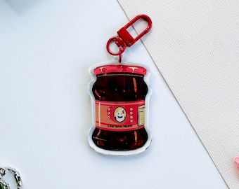 Spicy Chili Oil Double-sided Acrylic Keychain with Epoxy
