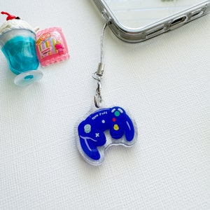 GameCube Controller, jeu vidéo nostalgique, porte-clés acrylique pour téléphone avec breloque double face