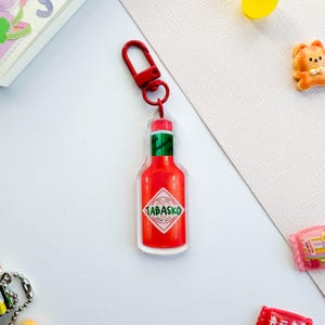 Tabasco Hot Sauce Double-sided Acrylic Keychain with Epoxy