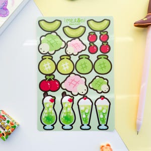 Melon Matte Waterproof Deco Sticker Sheet