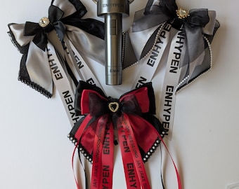 Enhypen  inspired kpop lightstick bow, with custom ribbon.