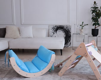 triangle pickler, klettergerst indoor, salle d'escalade pour tout-petits, arche de grimpeur coussin, ensemble de jeu en bois, ensemble triangle piklers, grimpeur montessori