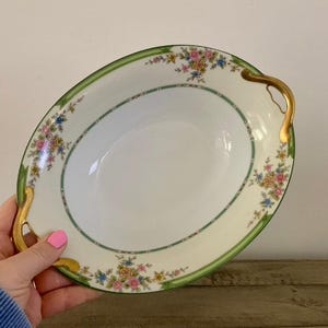 Vintage Noritake Pendarvis Servierplatte mit vergoldeten Griffen