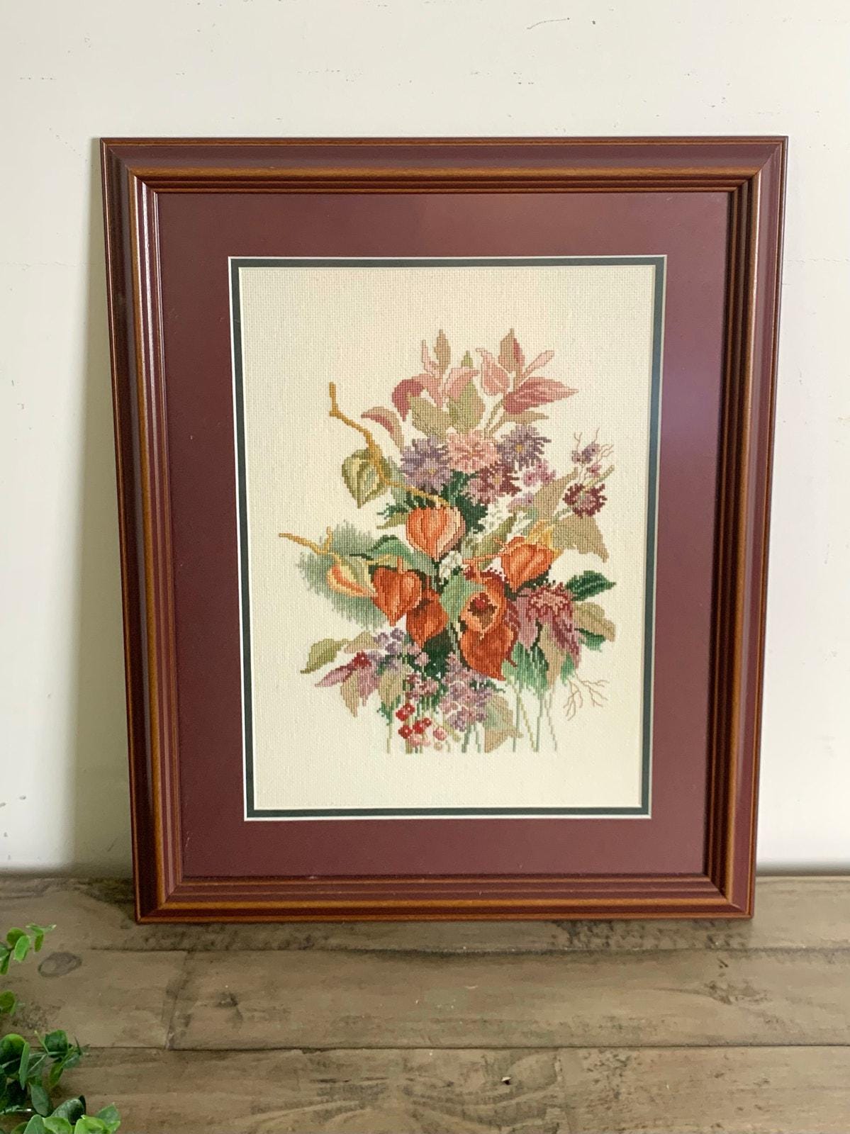 Autumn Needlepoint Framed Vintage - Etsy