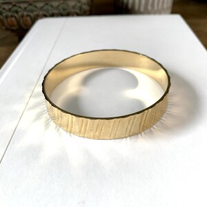 Vintage Goldtone Textured Bangle Stackable Bracelet
