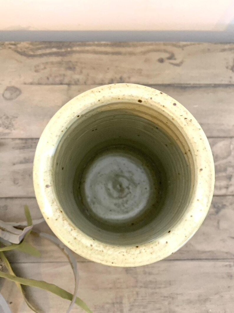 Vintage Studio Pottery Stoneware Vase with Drip Glaze Earthy Cottagecore Rustic image 8