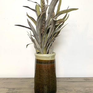 Vintage Studio Pottery Stoneware Vase with Drip Glaze Earthy Cottagecore Rustic image 4