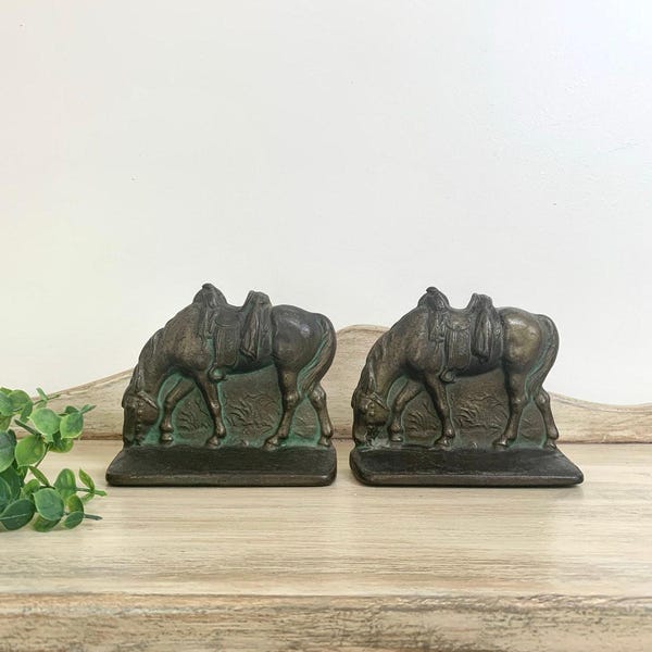 Horse Bookends Bronze Etsy