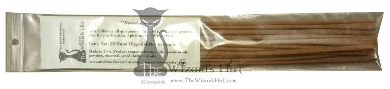 1 pack 10 sticks Hand Dipped/rolled Incense MADE by The Wizards Hat Sandalwood vanilla goddess sage patchouli more flavors choice image 2