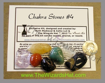 Chakra CRYSTAL STONE Kit 4- 8 stones - Garnet, Carnelian, Citrine, Aventurine, Sodalite, Clear Quarts, & Amethyst Stones.