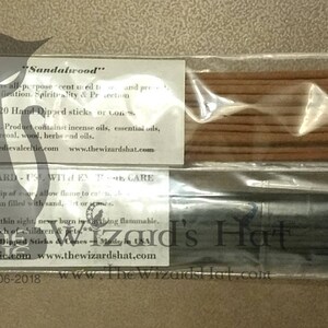 1 pack 10 sticks Hand Dipped/rolled Incense MADE by The Wizards Hat Sandalwood vanilla goddess sage patchouli more flavors choice image 4