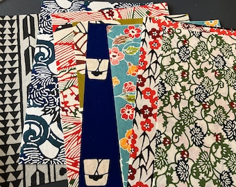 Gorgeous Katazome (Japanese silk-screened), 5”x7” craft, bookbinding, card-making DISCONTINUED FREE postage