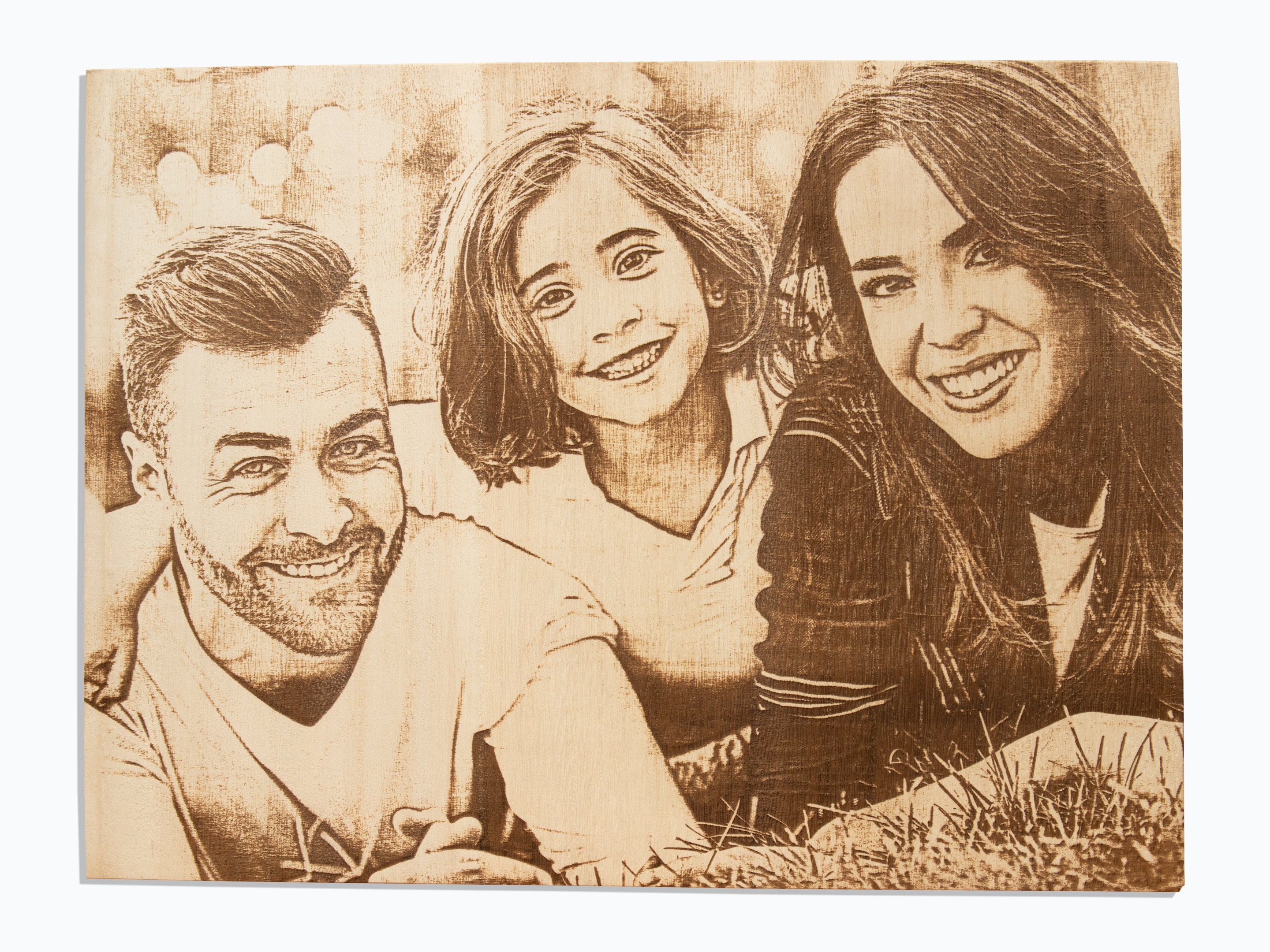All Sizes, Laser Engraved Photo on Wood, Custom Wood Burning, Custom