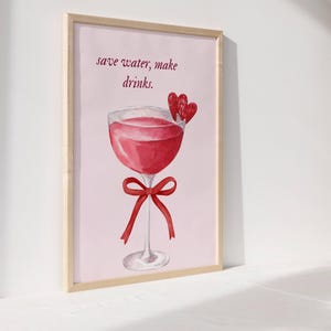 Girly Wall Art - Trendy Coquette Poster, Cute Digital Print for Dorm Decor or Bar Cart, Soft Aesthetic Room Art, Instant Download