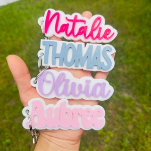 Personalized Keychain/ Acrylic Keychain / Diaper Bag Tag/ Lunch Box Tag / Backpack Name Tag / Kids Tag/ Acrylic Name Tag/ Name Tag