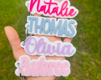 Personalized Keychain/ Acrylic Keychain / Diaper Bag Tag/ Lunch Box Tag / Backpack Name Tag / Kids Tag/ Acrylic Name Tag/ Name Tag