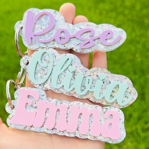 Personalized Keychain/ Acrylic Keychain / Diaper Bag Tag/ Lunch Box Tag / Backpack Name Tag / Kids Tag/ Acrylic Name Tag/ Name Tag