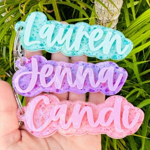 Personalized Keychain/ Acrylic Keychain / Diaper Bag Tag/ Lunch Box Tag / Backpack Name Tag / Kids Tag/ Acrylic Name Tag/ Name Tag image 2