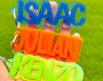 Personalized Keychain/ Acrylic Keychain / Diaper Bag Tag/ Lunch Box Tag / Backpack Name Tag / Kids Tag/ Acrylic Name Tag/ Name Tag