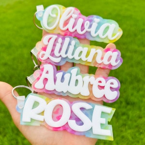 Personalized Keychain/ Acrylic Keychain / Diaper Bag Tag/ Lunch Box Tag / Backpack Name Tag / Kids Tag/ Acrylic Name Tag/ Name Tag