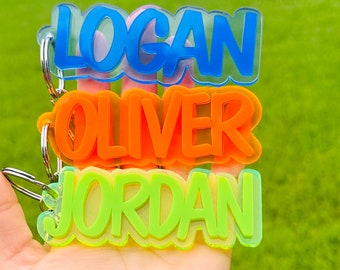 Personalized Keychain/ Acrylic Keychain / Diaper Bag Tag/ Lunch Box Tag / Backpack Name Tag / Kids Tag/ Acrylic Name Tag/ Name Tag