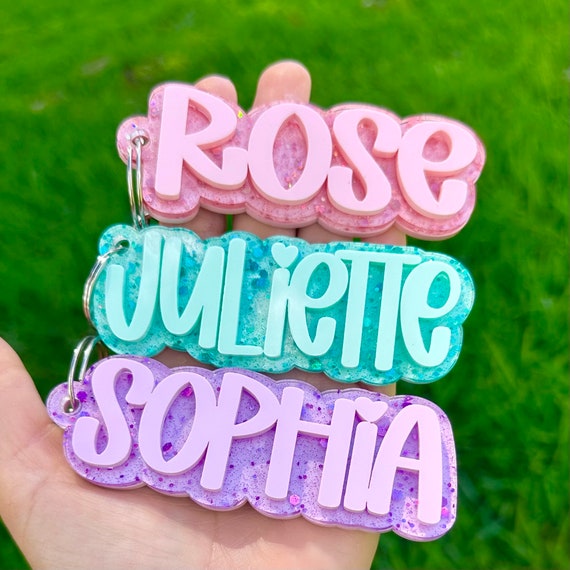 Personalized Keychain/ Acrylic Keychain / Diaper Bag Tag/ Lunch Box Tag / Backpack Name Tag / Kids Tag/ Acrylic Name Tag/ Name Tag