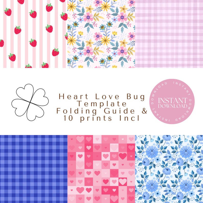 Heart Love Bug Craft Template Valentine's Day Paper Craft (printable