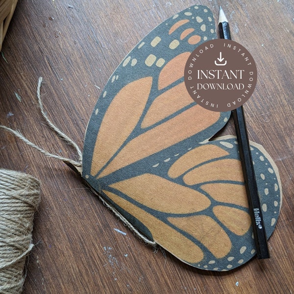 Printable Butterfly Book Cover and paper insert template - Download