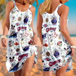 Mickey und Friends Cruise Sling Sommerkleid, Frauenkleid, Mickey Cruise Shirt, Strandkleid, Disney Cruise Family Shirt, Geschenk für sie