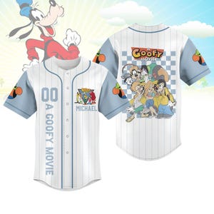 Individuell A Goofy Film Baseball Jersey, Max Goofy Roxanne Powerline Shirt, Disney Cartoon Jersey, Disneyland Shirt, Disney World Shirt