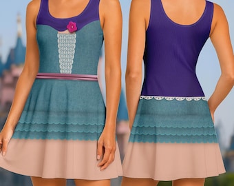 Vestido de patinadora de Toy Story, vestido de Bo Peep para mujer, camisa de disfraz de princesa Disney, atuendos Disney, regalo de Halloween para ella.