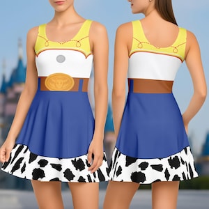 Toy Story Jessie Skater Dress, Disney Jessie Dress Costume, Cowgirl Cosplay Shirt, Disneyworld Casual Dress, Women Dress,Halloween Gift