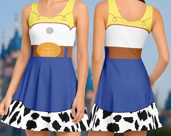 Toy Story Jessie Skater Dress, Disney Jessie Dress Costume, Cowgirl Cosplay Shirt, Disneyworld Casual Dress, Women Dress,Halloween Gift