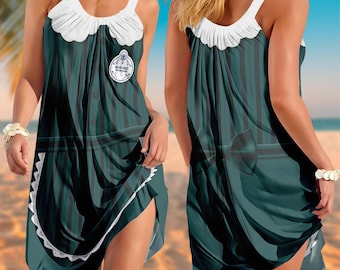Halloween Haunted Mansion Summer Sling Dress, Ghost Host Women Dress, Disneybound Costume Dress, Disney Running Dress, RunDisney Outfit