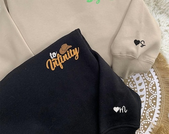 Sudadera con capucha bordada a juego "To Infinity And Beyond" personalizada para parejas, sudadera de Toy Story para parejas, camiseta de Disney, regalos de San Valentín