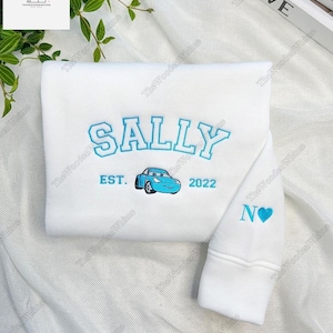 Mcqueen Sally Mater Luigy Embroidery Sweatshirt, Disney Cars Movie Embroidered Sweatshirt, Cars Characters Sweatshirt, Friends Gifts
