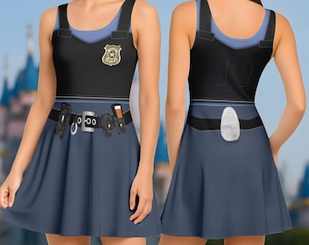 Disfraz de Judy Hopps para Halloween, vestido de patinadora, disfraz de cosplay de Zootopia de Disney, Animal Kingdom, camiseta de Disneyland, Disney World, vestido de mujer